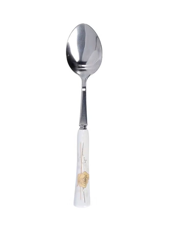 6-Piece Dinner Spoon Set White/Yellow