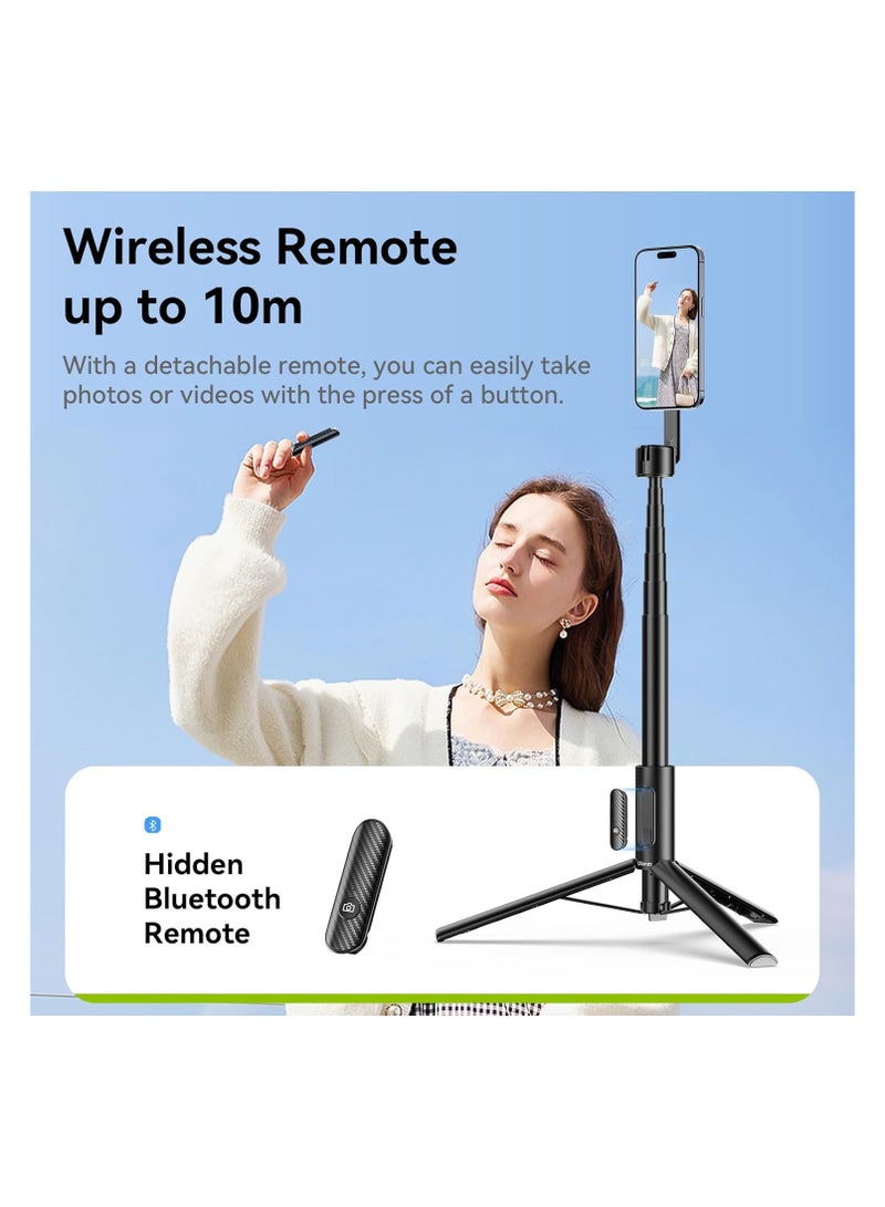 Magnetic Phone Selfie Stick Tripod with Remote for iPhone Magsafe - ULANZI MG-002 Flexible Cell Phone Tripod Stand 52N Magnet Portable Vlog Video Mount Compatible with iPhone