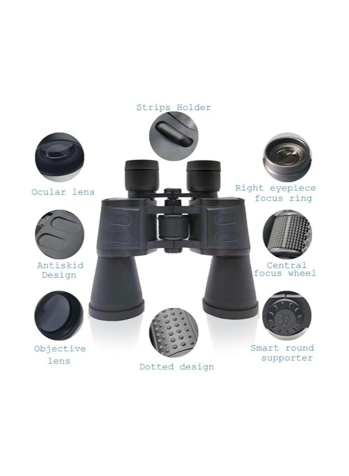 Professional Telescope Binoculars with Pouch | HD Vision Adults Long Distance for Bird Watching, Sightseeing, Wildlife Trekking (Black,1-Pcs)