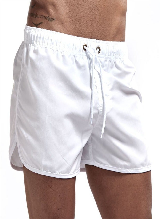 Beach Men's And Women's Quick Drying Sports And Fitness Summer Shorts White
