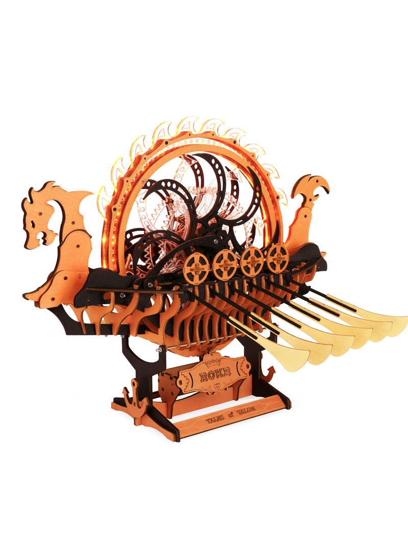 ROKR Viking Dragon Ship Mechanical 3D Wooden Puzzle LK802 Decorative DIY Crafts/Birthday Gifts/Home Decor For Girls&Boys Teens&Adults