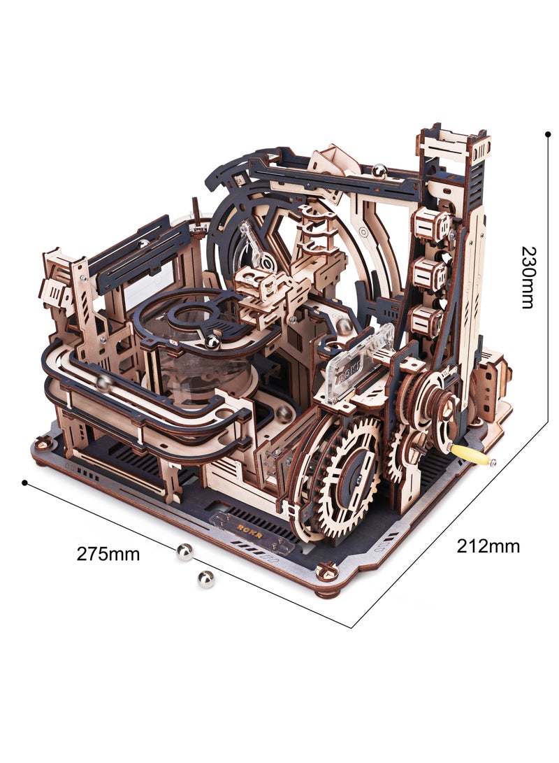 ROKR Marble Spaceport Marble Run 3D Wooden Puzzle LGC01Decorative DIY Crafts/Birthday Gifts/Home Decor For Girls&Boys Teens&Adults