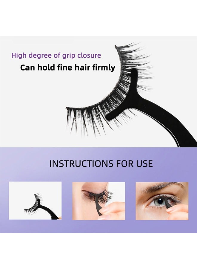 5 Pairs Self Adhesive False Eyelashes, Reusable Self Adhesive Eyelashes Natural Look, No Glue Needed, Self Sticking Fake Lashes, Fake Eyelashes Kit with Tweezers, False Eyelashes for Beginners