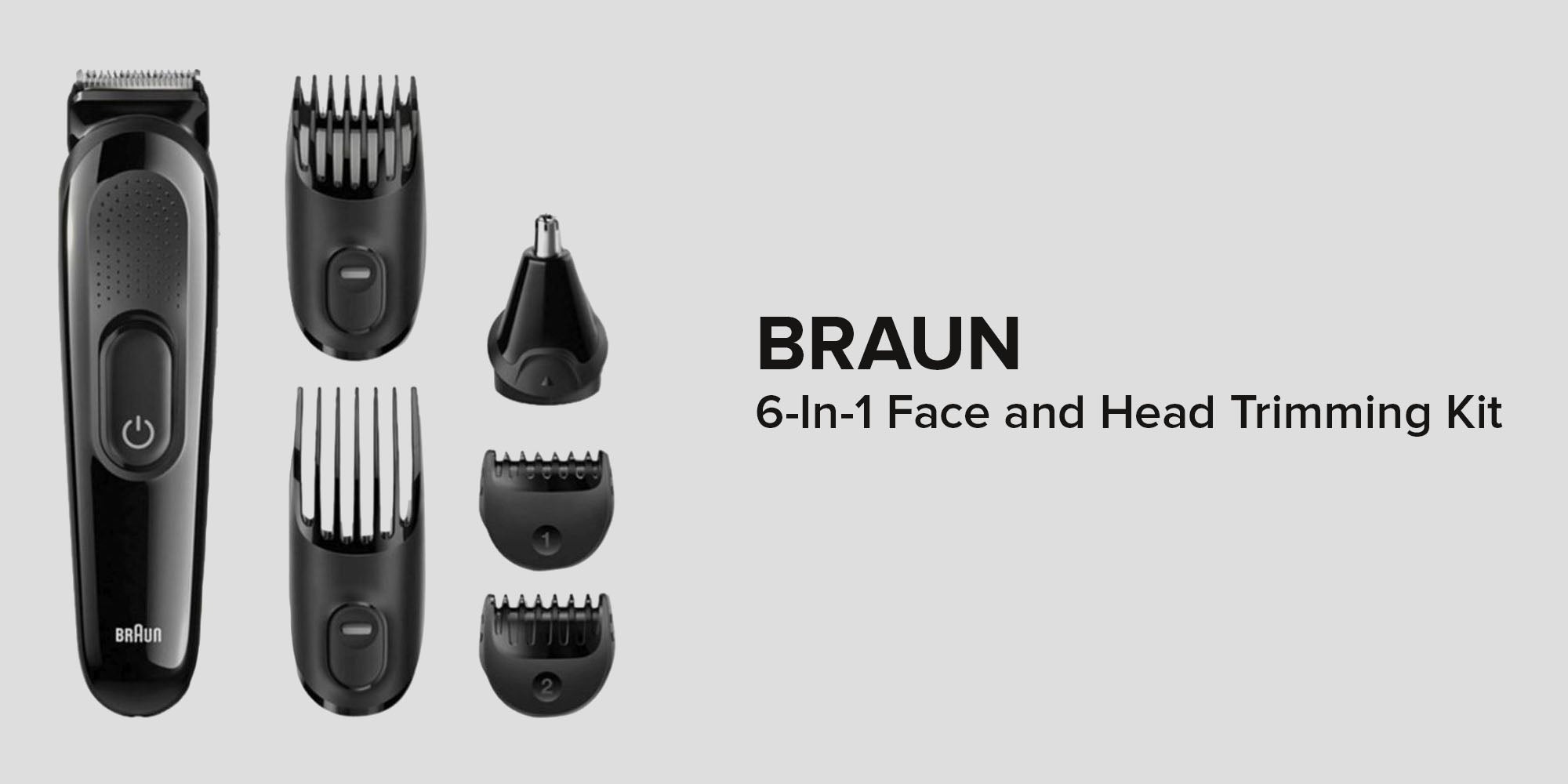 6-In-1 Face And Head Trimmer Black