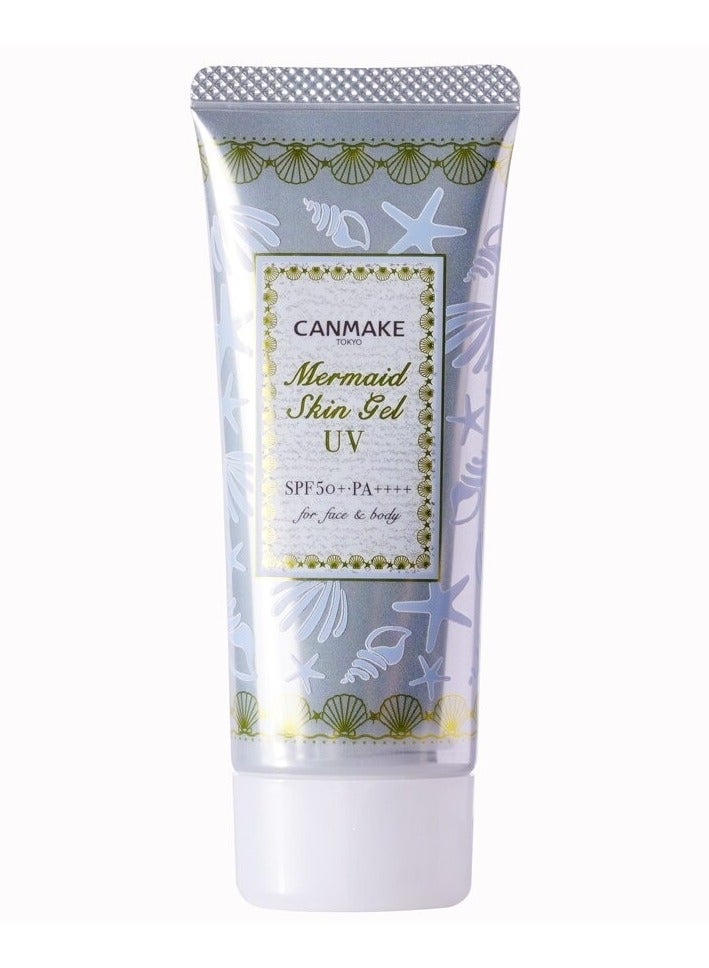 CANMAKE UV 02 Mermaid Skin Gel (White) - SPF Skincare, Lightweight Brightening Sunscreen Gel, 40g