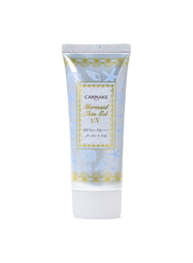 CANMAKE UV 02 Mermaid Skin Gel (White) - SPF Skincare, Lightweight Brightening Sunscreen Gel, 40g