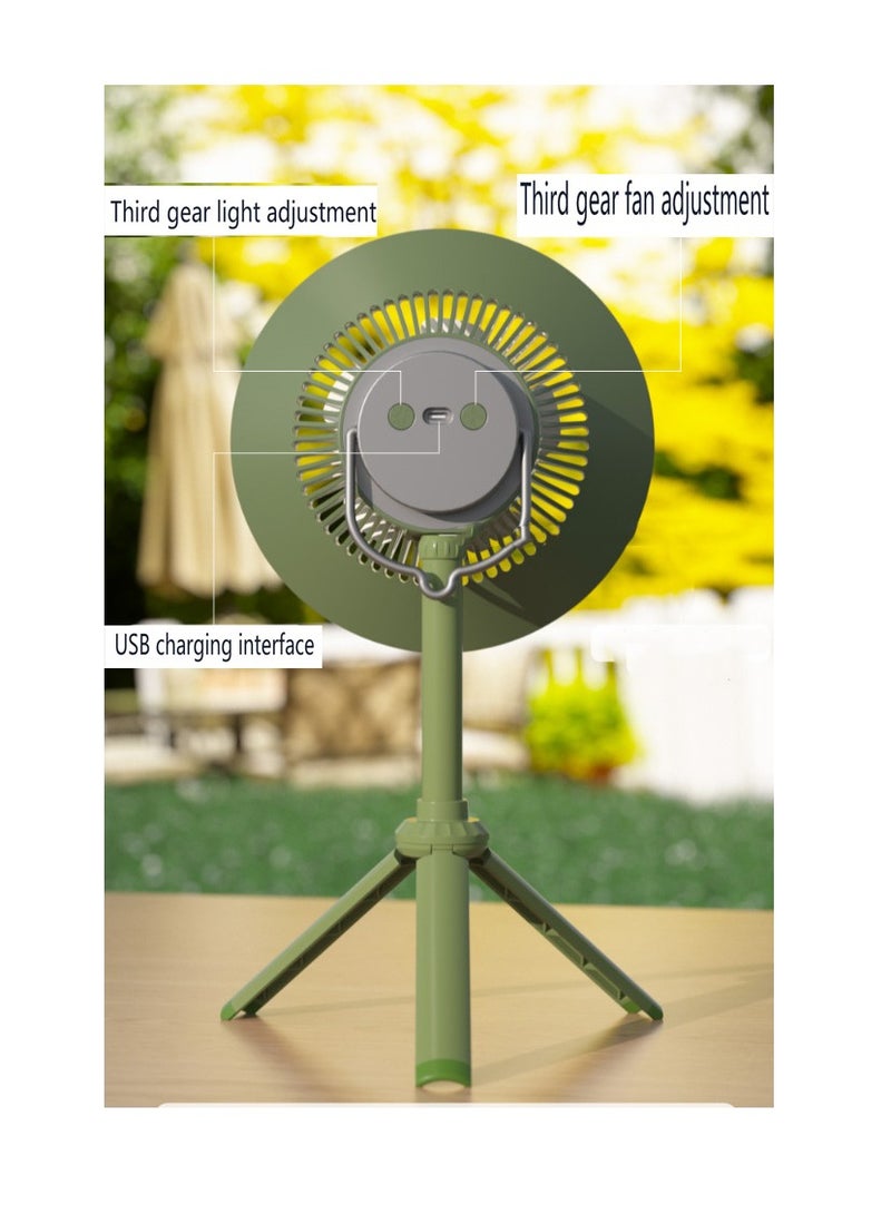 Camping Fan Outdoor Mosquito Repellent Fan with Led Light and Tripod Small Tent Ceiling Fan USB Rechargeable LED Outdoor Tent Lamps Fan Camping Light Portable Night Light for BBQ Fishing