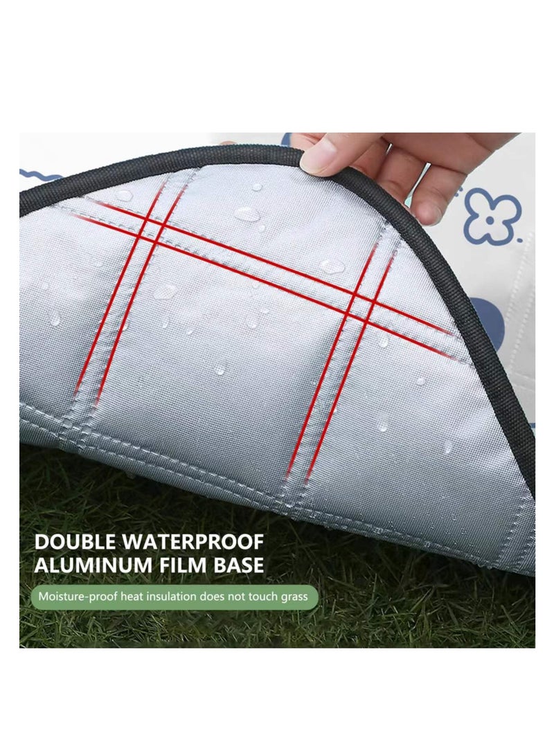 Foldable Picnic Blanket, Picnic Mat for Camping (160 * 200cm ), Waterproof, Spring Trip, and Outdoor Activities, Ideal for Family Picnics, Beach Outings and Hiking Adventures (Apricot Flower Pattern)