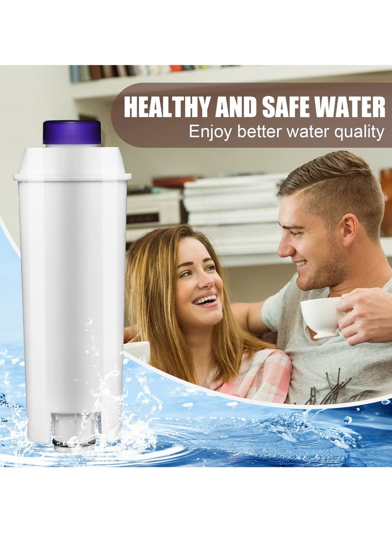 4Packs DLSC002 Coffee Water Filter for Delonghi - Compatible with ECAM ESAM ETAM BCO EC EC680 EC800 - Replacement Filter for Delonghi Water Filter Anti-Lime Scale Water Purifier