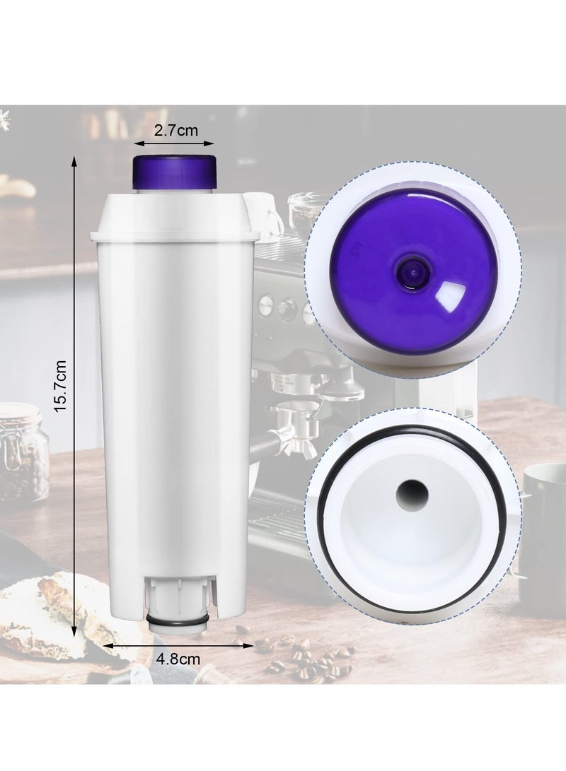 4Packs DLSC002 Coffee Water Filter for Delonghi - Compatible with ECAM ESAM ETAM BCO EC EC680 EC800 - Replacement Filter for Delonghi Water Filter Anti-Lime Scale Water Purifier