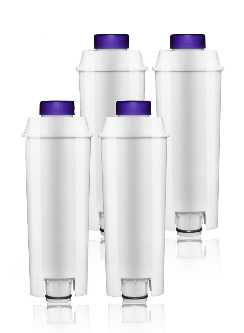 4Packs DLSC002 Coffee Water Filter for Delonghi - Compatible with ECAM ESAM ETAM BCO EC EC680 EC800 - Replacement Filter for Delonghi Water Filter Anti-Lime Scale Water Purifier