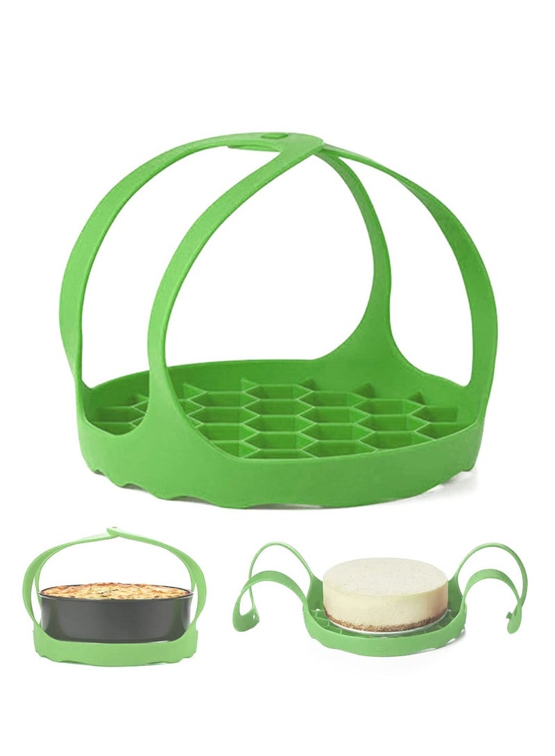 21x21x2.5 cmcm Silicone Steamer Sling Portable Non-Stick Steamer Sling Anti-scalding Baking pan Lifting Steamer Rack Egg Steamer Rack and Baking Pan Sling 6 Qt /8 Qt Green 21x21x2.5 cm Green