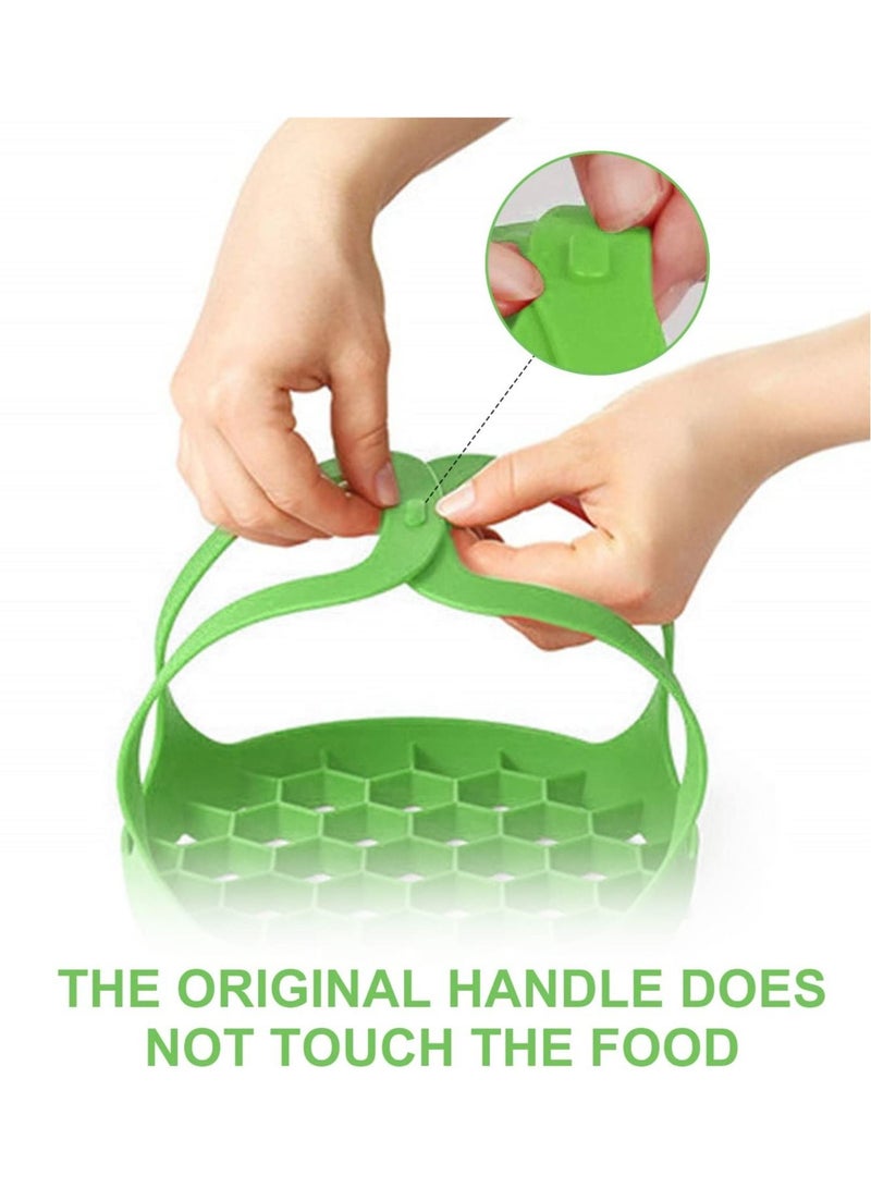 21x21x2.5 cmcm Silicone Steamer Sling Portable Non-Stick Steamer Sling Anti-scalding Baking pan Lifting Steamer Rack Egg Steamer Rack and Baking Pan Sling 6 Qt /8 Qt Green 21x21x2.5 cm Green