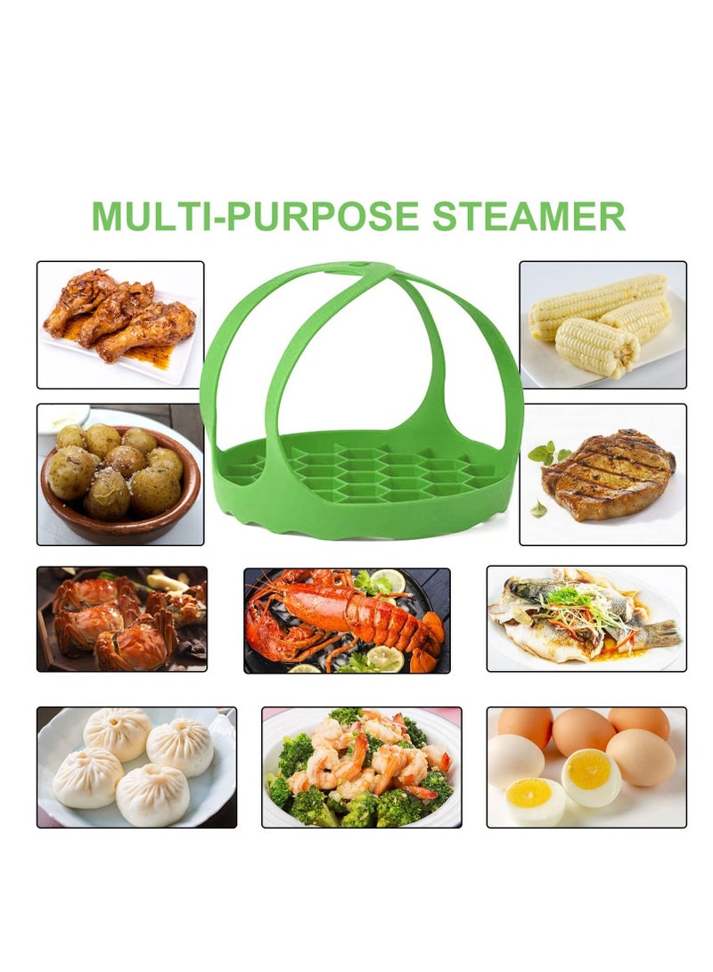 21x21x2.5 cmcm Silicone Steamer Sling Portable Non-Stick Steamer Sling Anti-scalding Baking pan Lifting Steamer Rack Egg Steamer Rack and Baking Pan Sling 6 Qt /8 Qt Green 21x21x2.5 cm Green