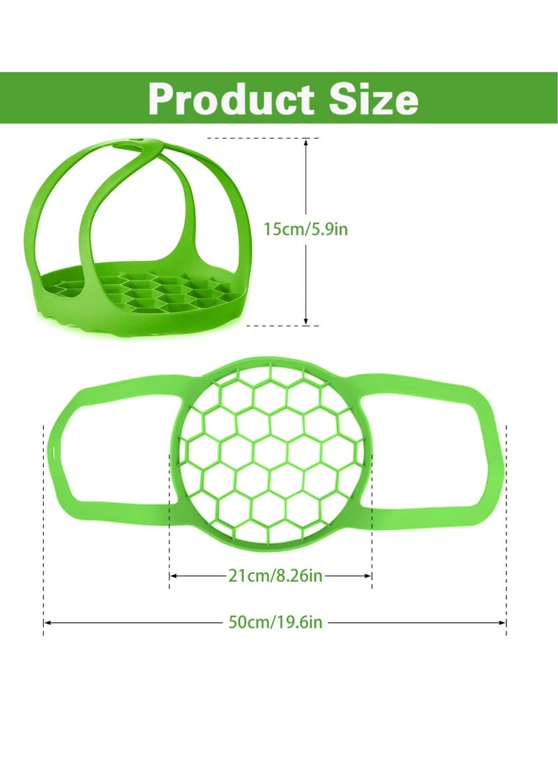 21x21x2.5 cmcm Silicone Steamer Sling Portable Non-Stick Steamer Sling Anti-scalding Baking pan Lifting Steamer Rack Egg Steamer Rack and Baking Pan Sling 6 Qt /8 Qt Green 21x21x2.5 cm Green