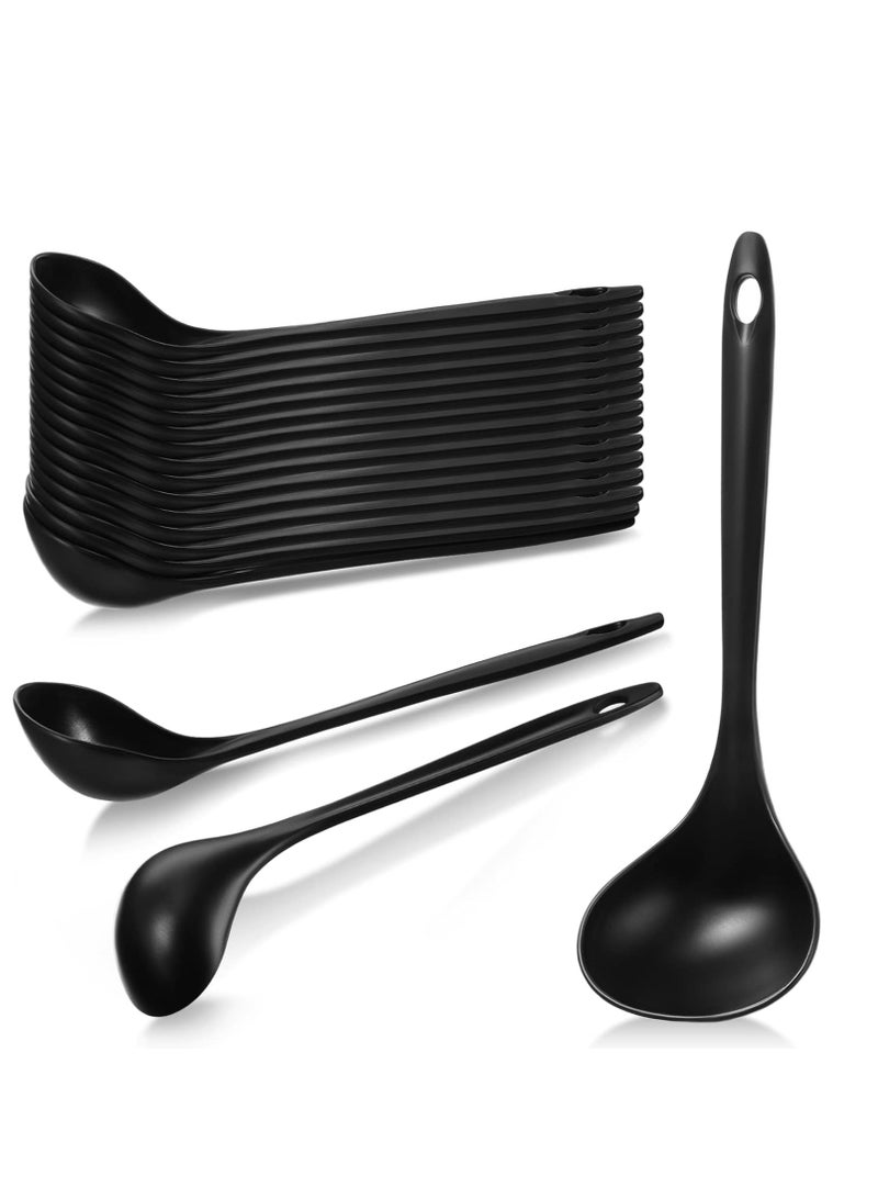 Serving Tablespoons, 18 Pcs Large Plastic Serving Spoons, Disposable Serving Spoons, Heavy Duty Serving Utensils Set, Reusable Spoons for Party Catering Buffet Dinner Soup, BPA Free, Black