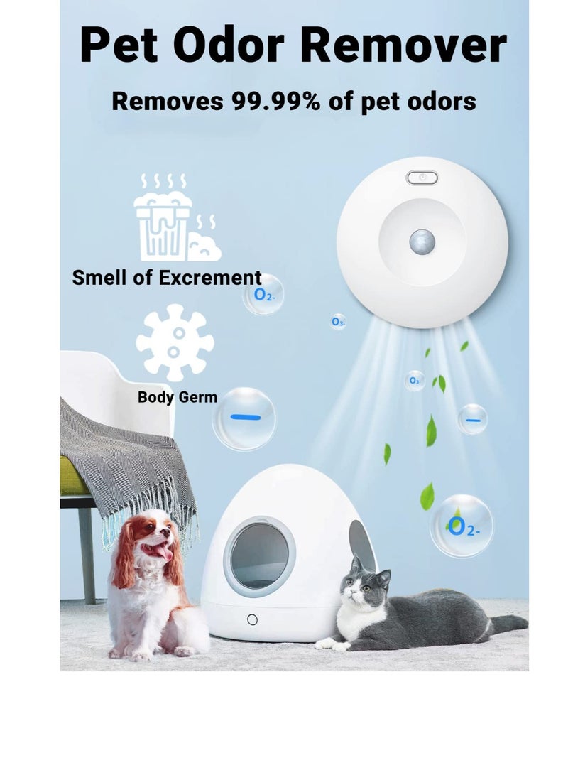 Cat Litter Box Deodorizer, Automatic Pet Odor Eliminator, Smart Pet Odor Eliminator Machine, Neutralizer, 99.9% Dust-Free, for All Kinds of Litter Box, Bin, Bathroom Wardrobe, and Small Area