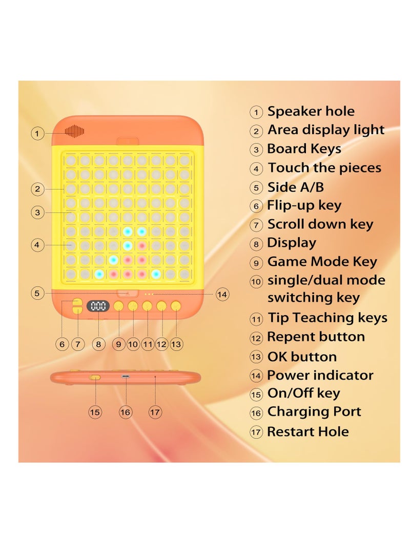 Smart Board Games, Built-in 11 Board Games, Connect 4, Checkers, Tic Tac Toe, AI Electronic Board Game for 1-2 Players and Kids Aged 3+, Wonderful Kids Games for Family, Birthday Gifts for All Ages