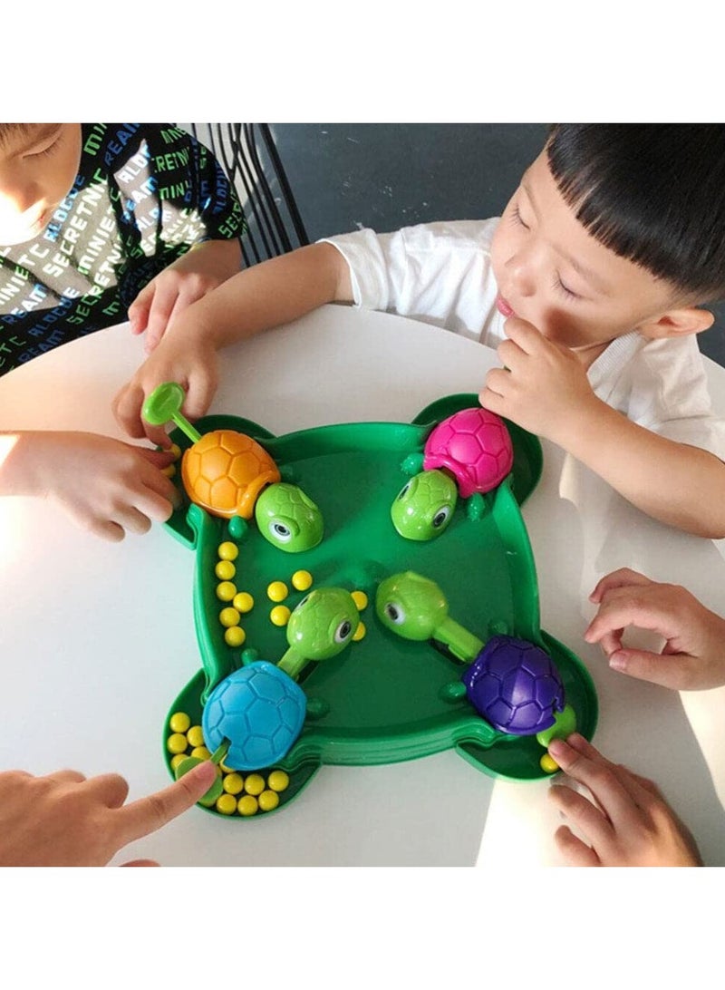 Hungry Turtle Bean-Eating Board Game, Interactive 4-Player Family Table Game, Early Educational Montessori Toy, Fun Tortoise Design, Durable ABS Construction, Ideal for Family Gatherings and Parties