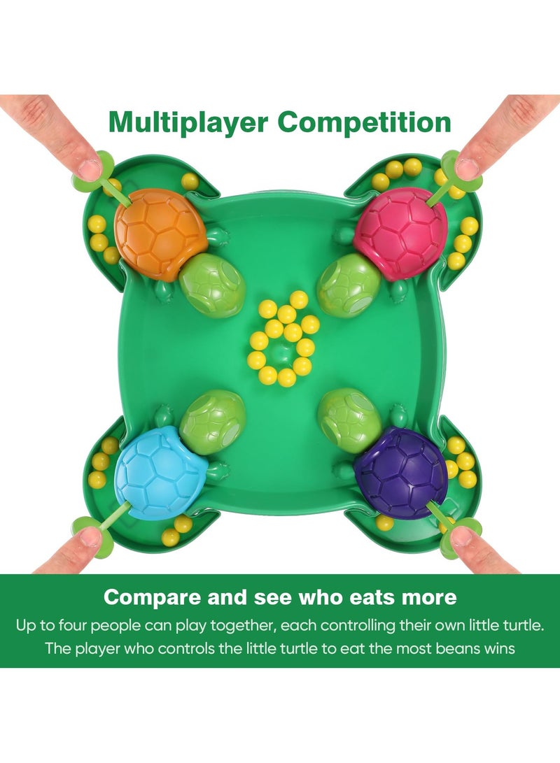 Hungry Turtle Bean-Eating Board Game, Interactive 4-Player Family Table Game, Early Educational Montessori Toy, Fun Tortoise Design, Durable ABS Construction, Ideal for Family Gatherings and Parties