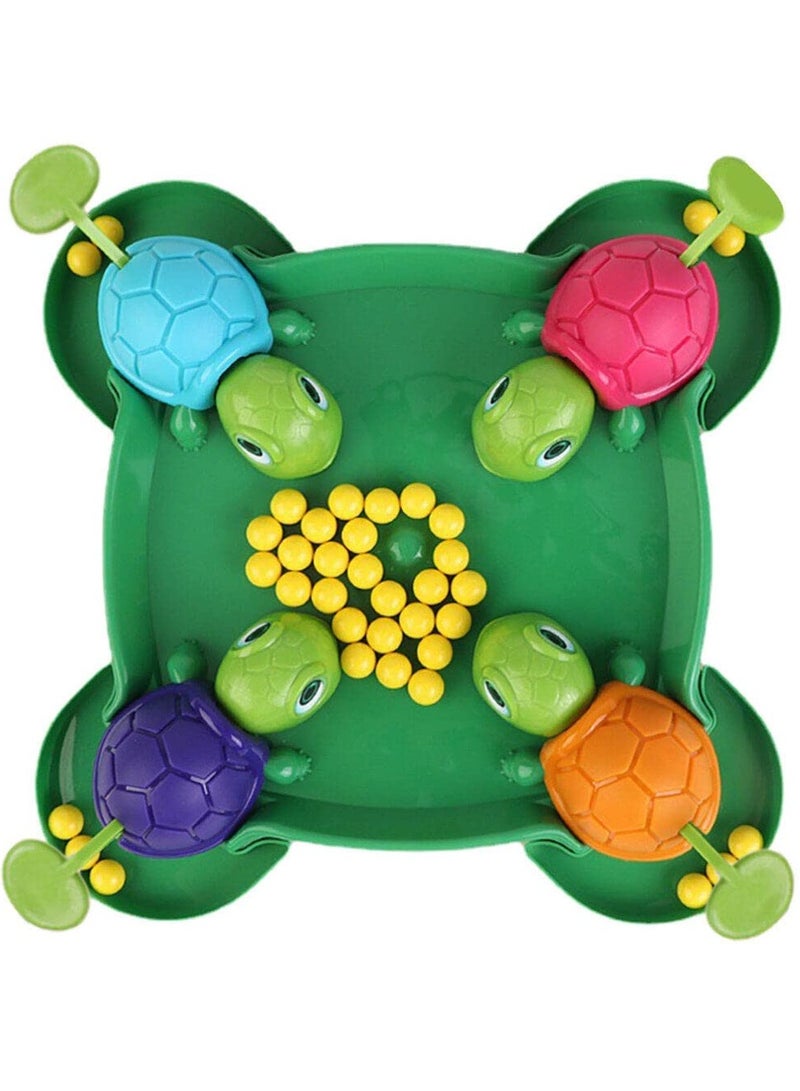 Hungry Turtle Bean-Eating Board Game, Interactive 4-Player Family Table Game, Early Educational Montessori Toy, Fun Tortoise Design, Durable ABS Construction, Ideal for Family Gatherings and Parties