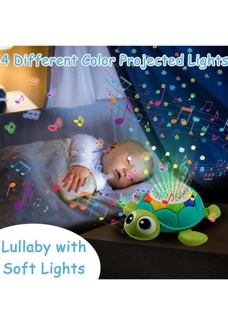 5 in 1 Musical Projector Baby Crawling Toys, Turtle Toys, Early Learning Educational Toy Starlight, Tummy Time Infant Baby Toys 0-3 3-6 7 8 9 12-18 Months 1 Year Old Boy Toys Girl Toys Birthday Gift