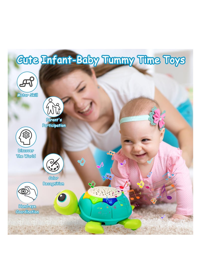 5 in 1 Musical Projector Baby Crawling Toys, Turtle Toys, Early Learning Educational Toy Starlight, Tummy Time Infant Baby Toys 0-3 3-6 7 8 9 12-18 Months 1 Year Old Boy Toys Girl Toys Birthday Gift