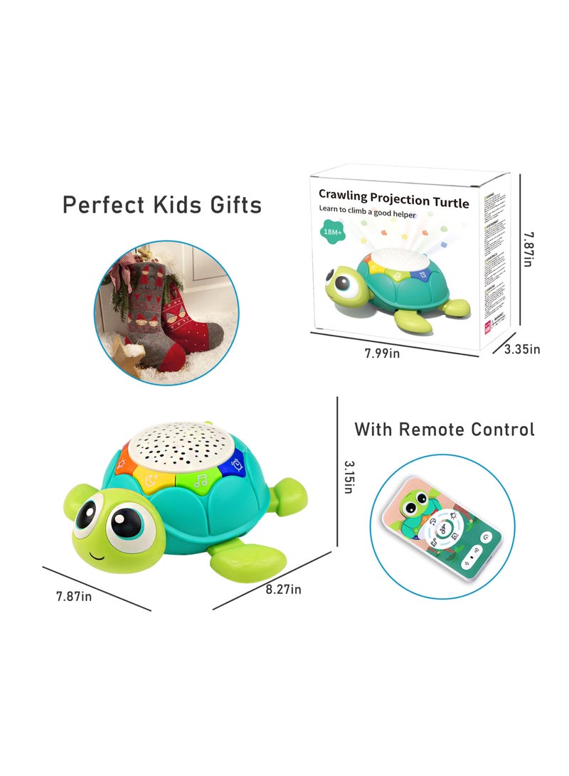 5 in 1 Musical Projector Baby Crawling Toys, Turtle Toys, Early Learning Educational Toy Starlight, Tummy Time Infant Baby Toys 0-3 3-6 7 8 9 12-18 Months 1 Year Old Boy Toys Girl Toys Birthday Gift