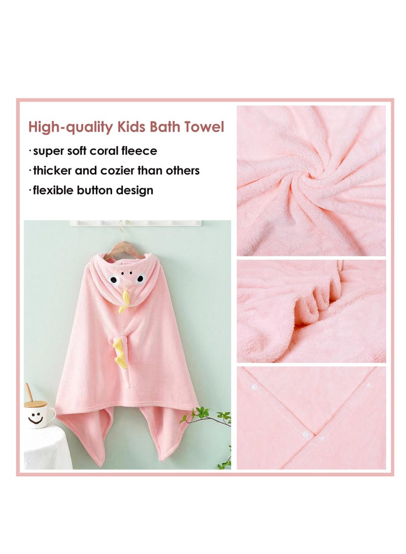 Kids Hooded Bath Towels Beach Towel Girls Boys Soft Swim Pool Cover Up Super Absorbent Cute Cartoon Animal