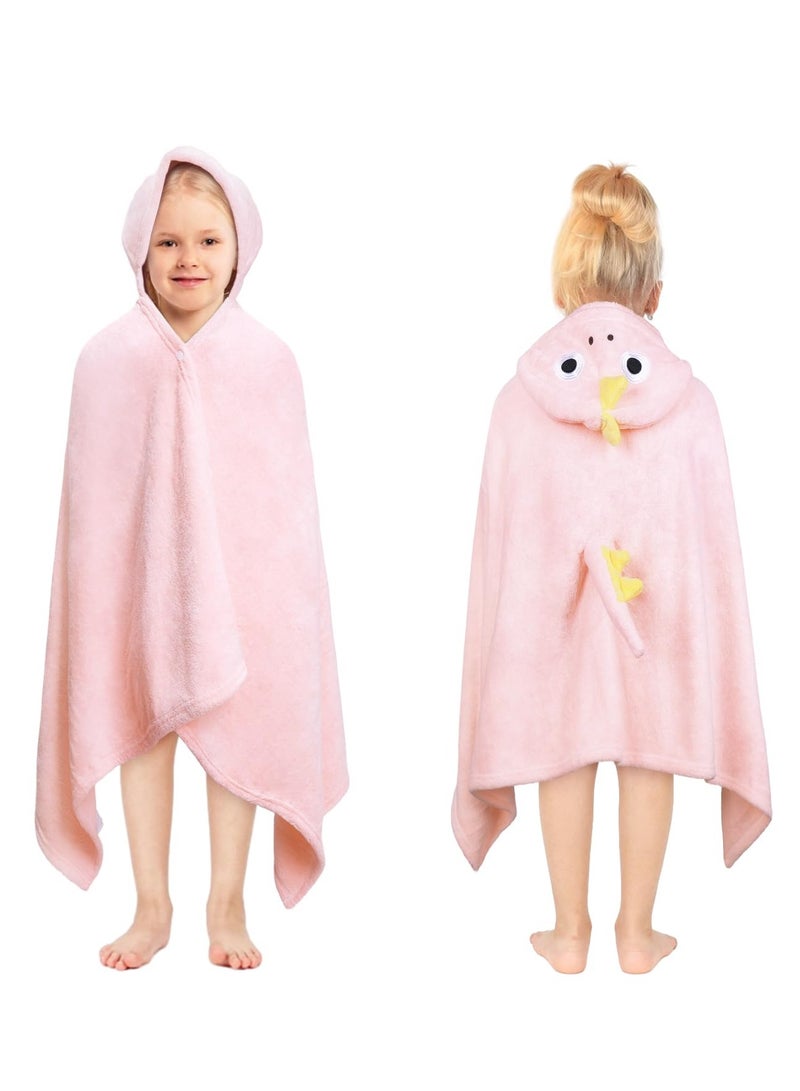 Kids Hooded Bath Towels Beach Towel Girls Boys Soft Swim Pool Cover Up Super Absorbent Cute Cartoon Animal