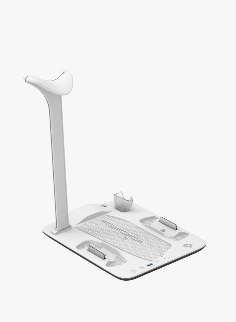 Gaming PS5 Slim stand with Magnetic Charger - White