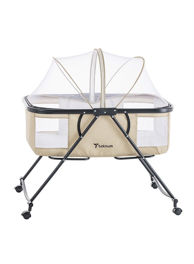 3-In-1 Baby Cot/Cradle w/ Mosquito net And Wheels – Ivory