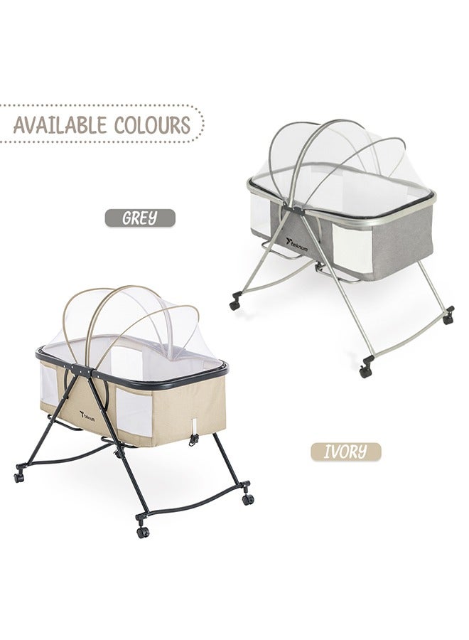 3-In-1 Baby Cot/Cradle w/ Mosquito net And Wheels – Ivory