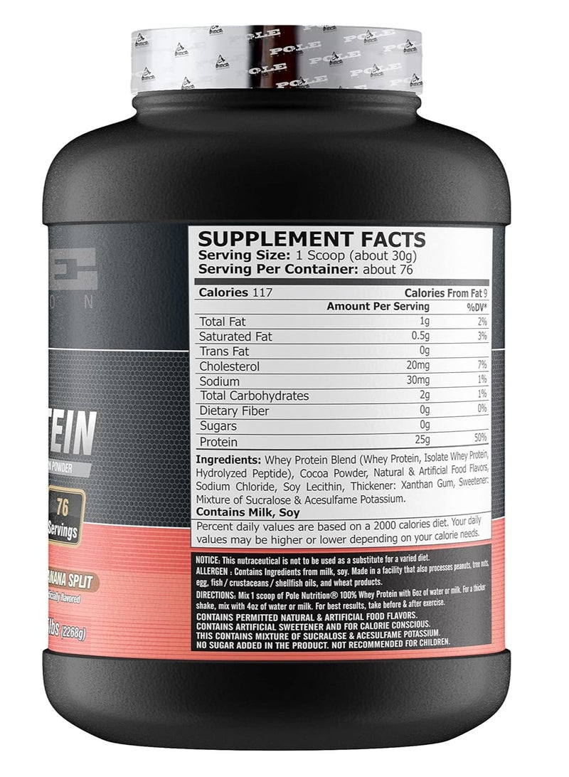100% Whey Protein, 25 Grams Of Protein For Muscle Support And Recovery - American Banana Split, 5lbs - 76 Servings