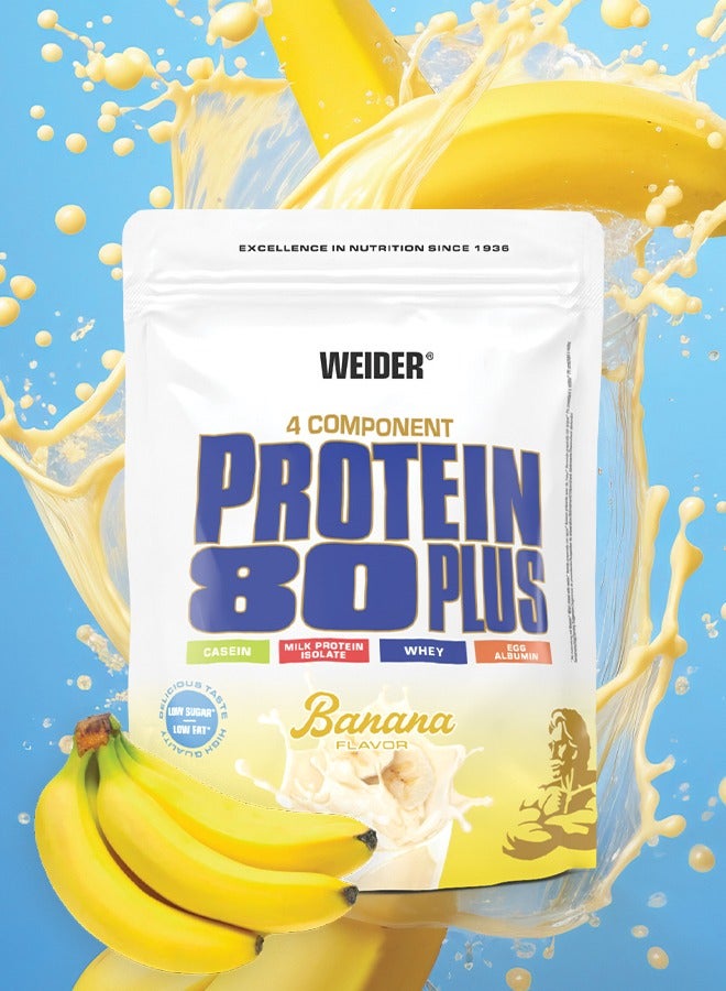 Protein 80 Plus - 500g, Banana Flavor - Premium Multi-Component Protein Powder for Muscle Growth and Recovery