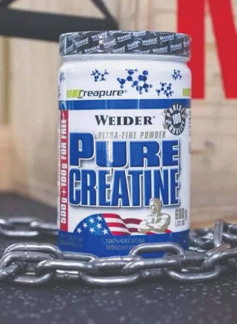 Pure Creatine - 600g, Premium Creapure® Creatine Monohydrate for Enhanced Muscle Performance