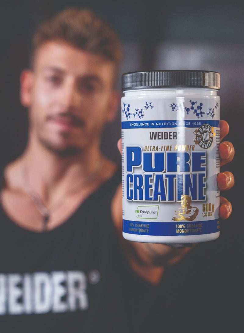 Pure Creatine - 600g, Premium Creapure® Creatine Monohydrate for Enhanced Muscle Performance