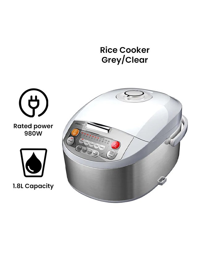 Rice Cooker 1.8 L 980.0 W HD3038/56 Grey/Clear