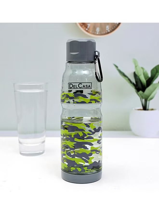 Printed Water Bottle Grey/Green/Black