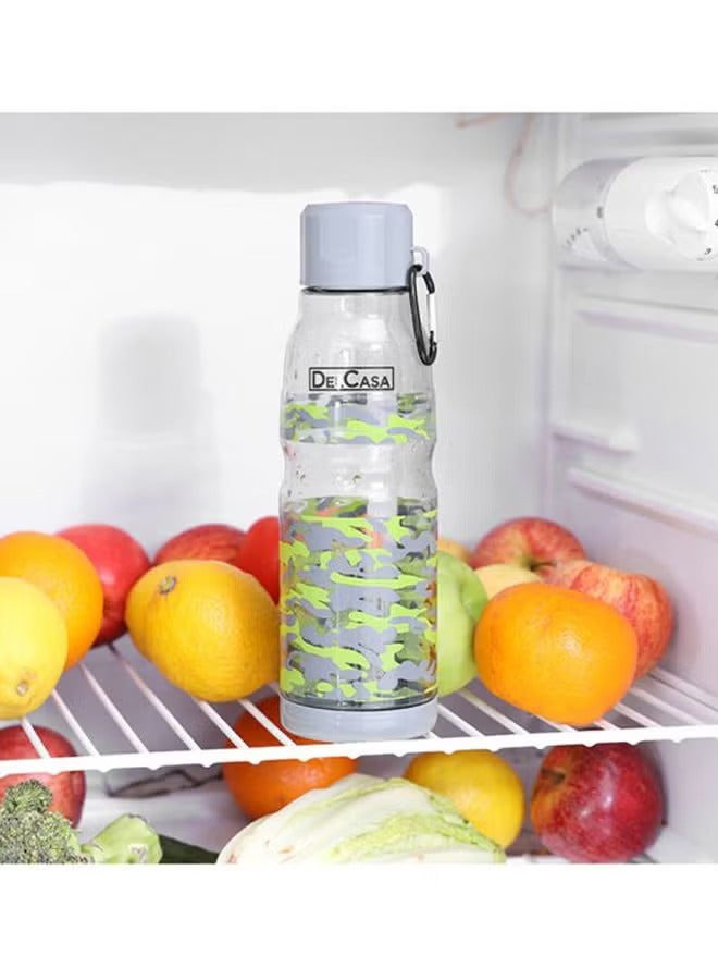 Printed Water Bottle Grey/Green/Black