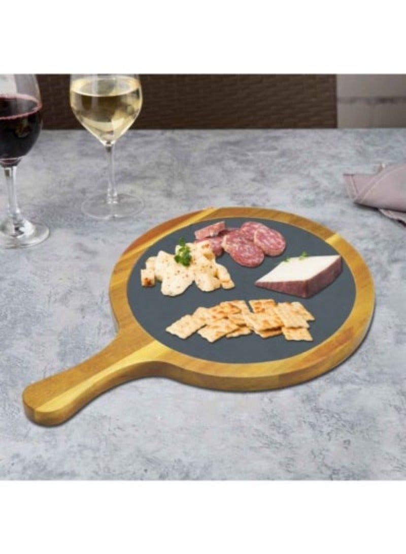 Acacia Wood & Slate Serving Board Perfect To Use On Home Restaurants