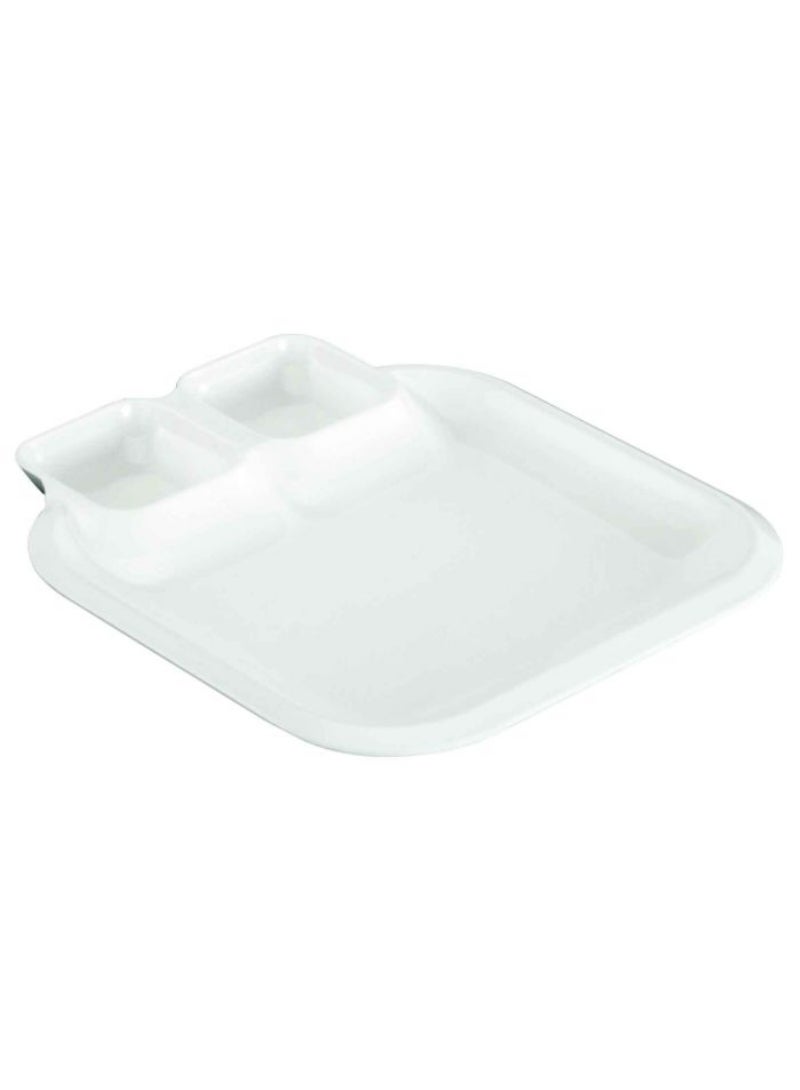 Melamine Chip And Dip Serving Tray White