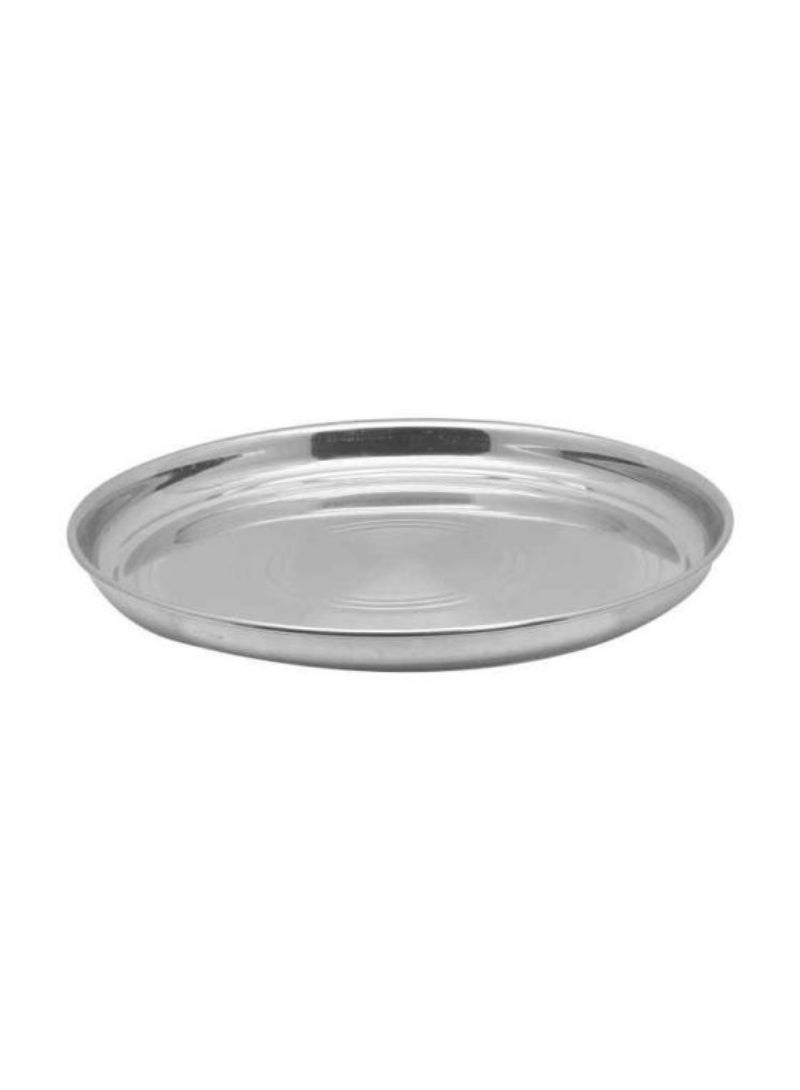 Steel Round Tray Serving Entire Lunch Or Dinner Food