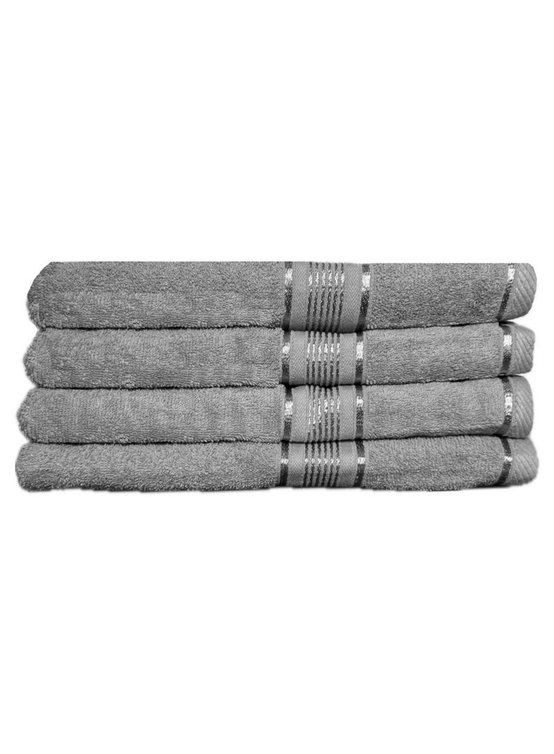 100% Cotton Ultra Soft Bath Towel Set of 4 - Super Absorbent, Antibacterial Treatment, 430 GSM Terry, Large 70x140 CM