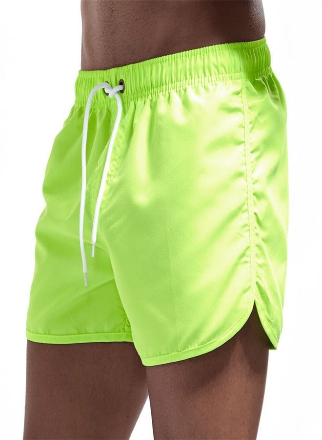 Beach Men's And Women's Quick Drying Sports And Fitness Summer Shorts Fruit green,