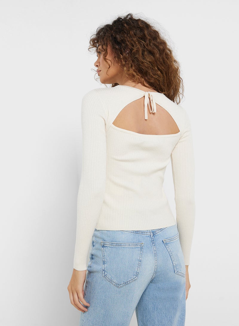 Back Strap Knitted Sweater