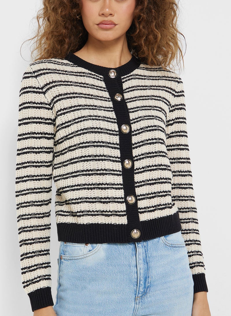 Striped Knitted Cardigan