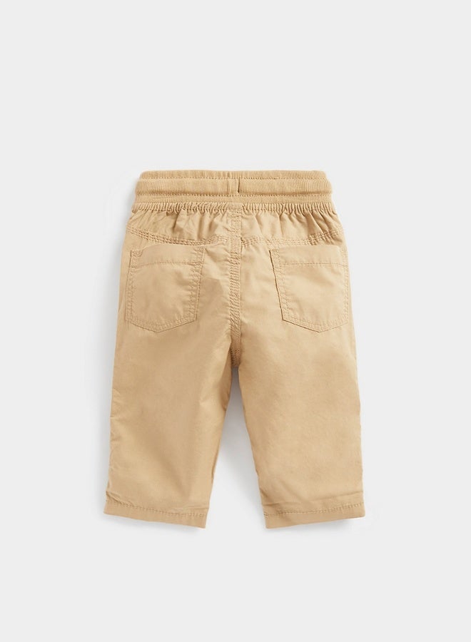 Tan Poplin Roll Up Trousers