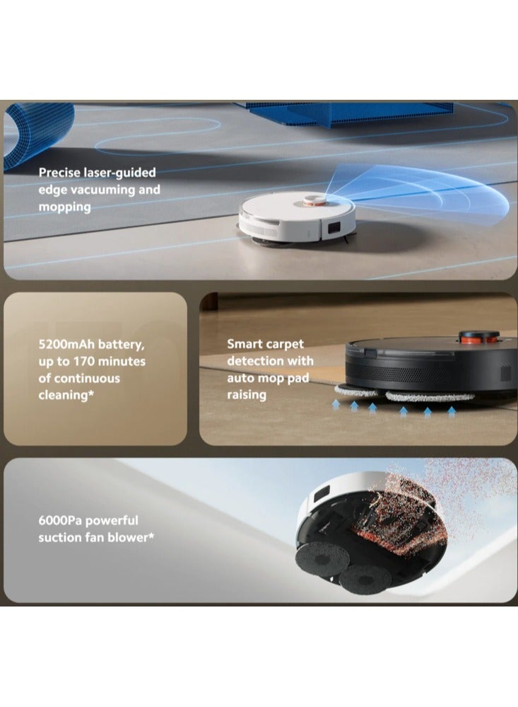 Robot Vacuum S20 Plus | 360° LDS Laser Navigation | 5200mAh Battery Capacity | 170 Min Run Time 55 W S20 Plus Black