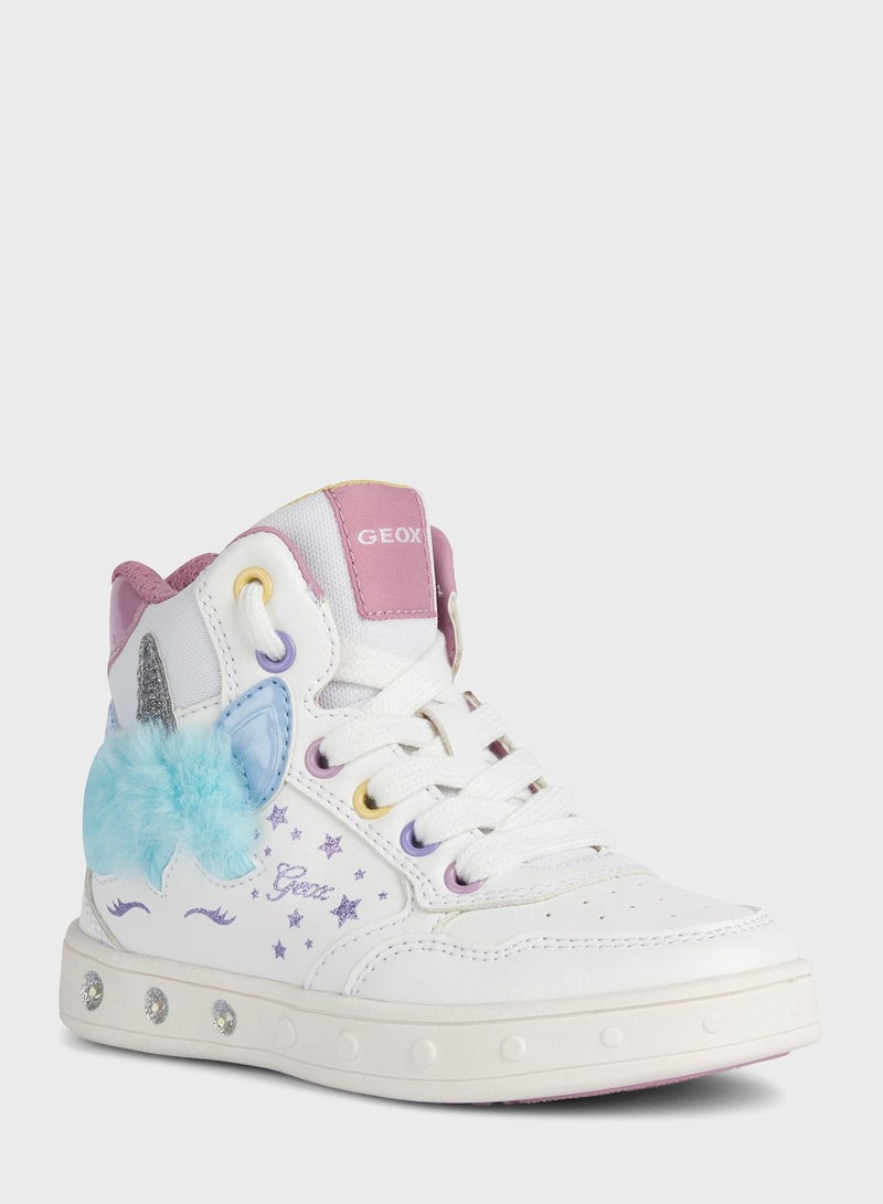 Kids Graphic Print High Top Sneakers